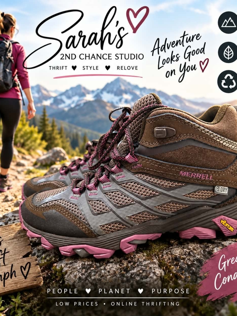 Merrell Women's Brown and Pink Trail Hiking Shoes